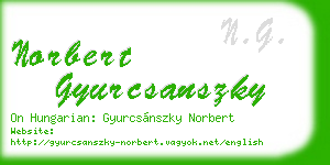 norbert gyurcsanszky business card